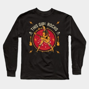 This Girl Rocks // Rock 'n Roll Girl // Guitar Player Long Sleeve T-Shirt